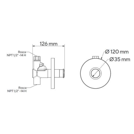 Válvula Orinal Push
