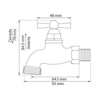 Llave Manguera Metálica Cromada