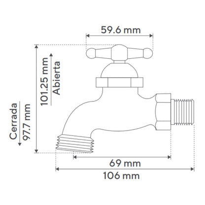Llave Manguera Plástica Cromo