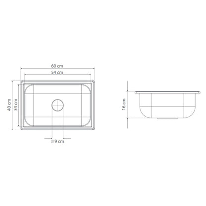 Combo Lavaplatos Acero  60 x 40 de Empotrar