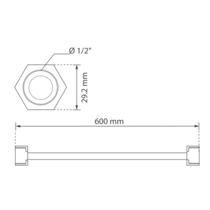 Conector Mezclador Lavamanos O Lavaplatos 60 Cms Tuerca Metálica