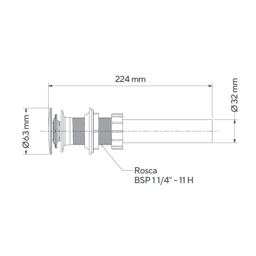Desagüe Plástico Push Corto Sin Rebose