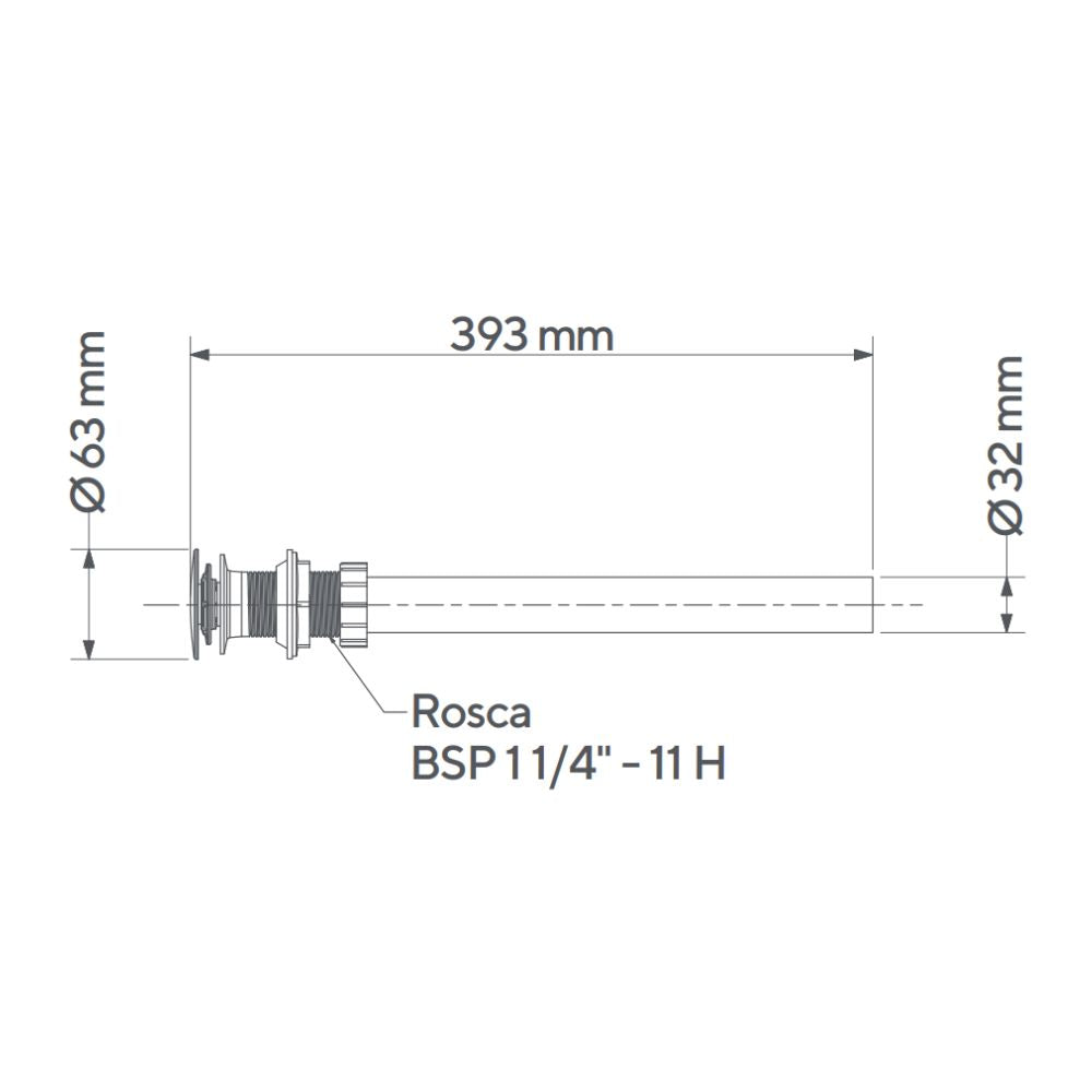 Desagüe Push Largo Sin Rebose