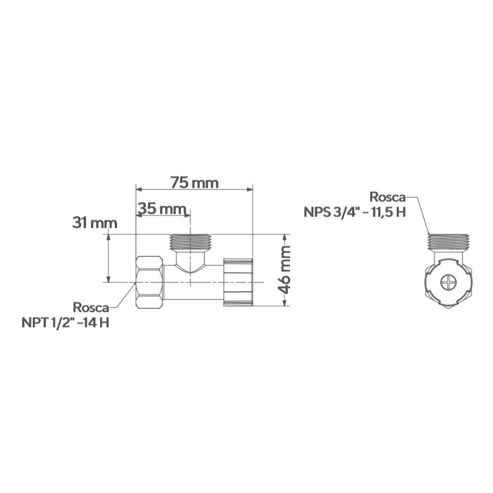 Llave Lavadora Plástica Cromada Manija Azul