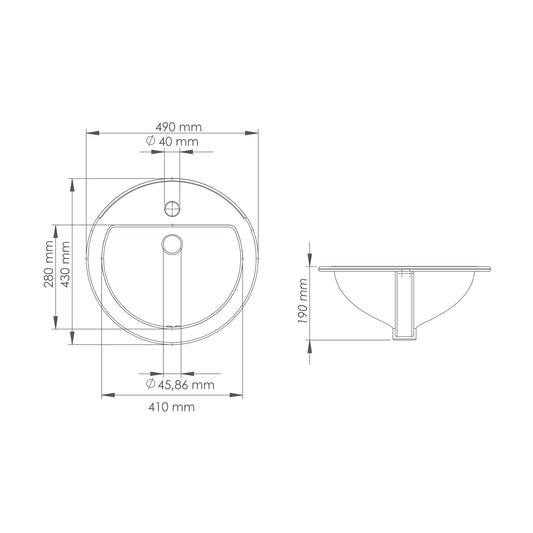 Lavamanos De Empotrar Oval Ii